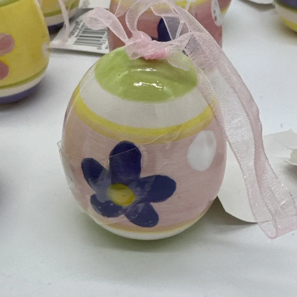 NEW Rare set of 11 2011‎ Pfaltzgraff Easter Egg Ornaments Ceramic